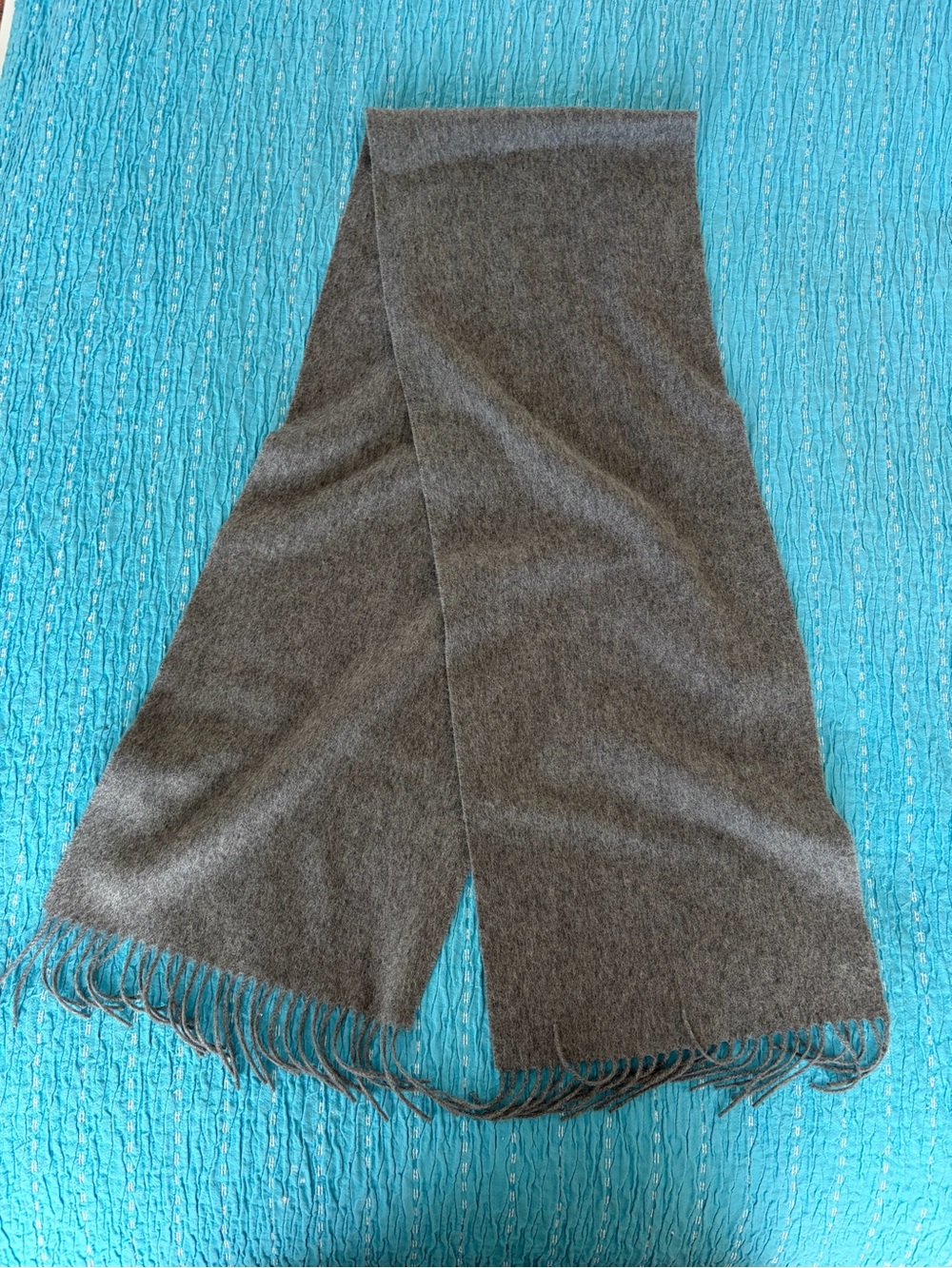 Cashmere Gray Fringe Scarf